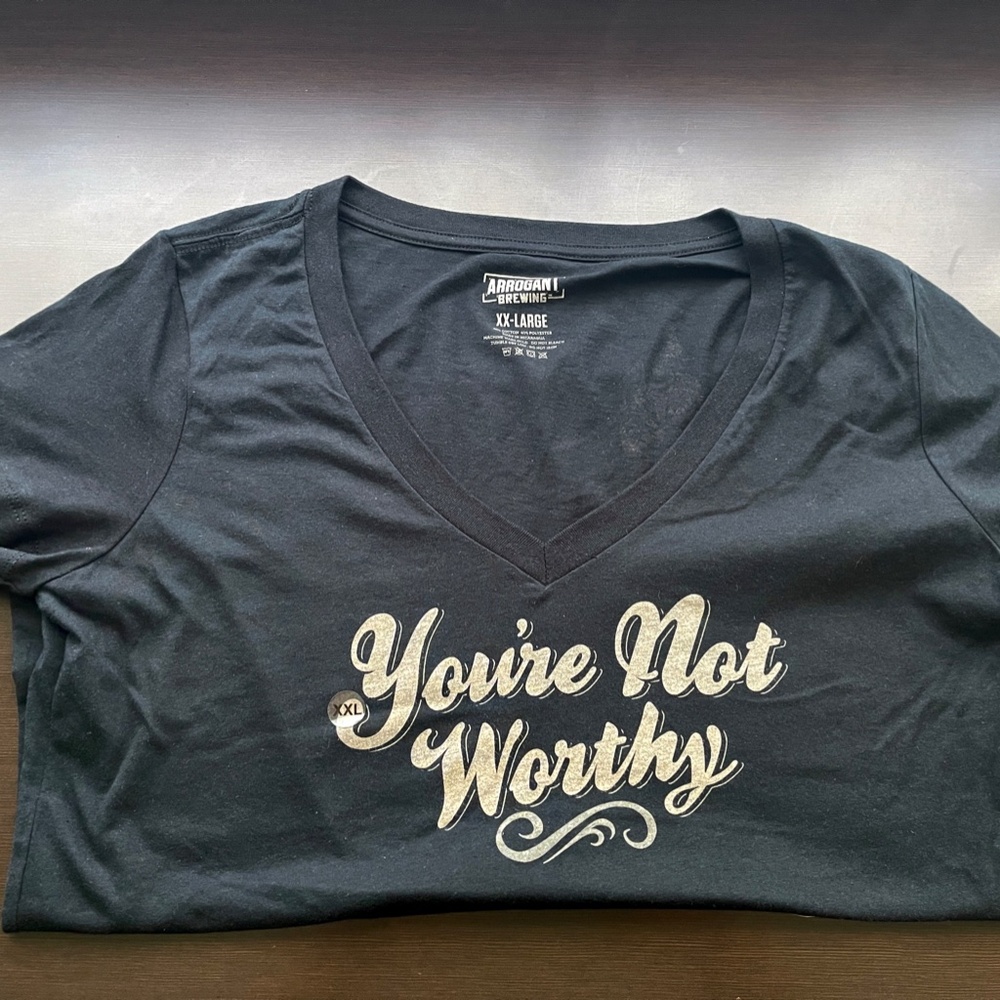 Stone Brewing “Not Worthy” LADIES XXL Tee (new old stock w Tags)